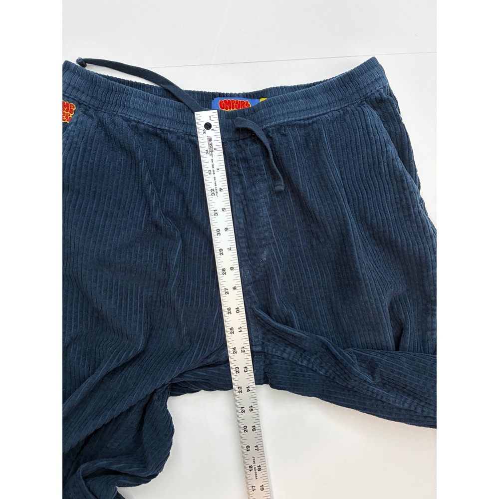 Empyre Navy Blue Wide Wale Corduroy Pants Mens Large Relaxed Drawstring Waist - Picture 6 of 8